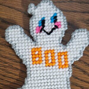 New Handmade Halloween Refrigerator Magnet Female Ghost Vintage Plastic Canvas.